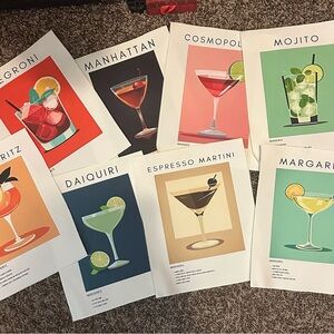 Cocktail Art Print Set - Vibrant Collection